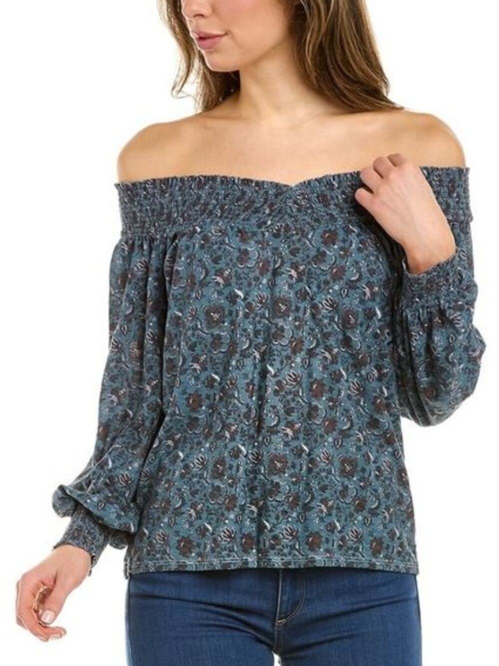 NWT Nation Sarina Renaissance Floral Paisley Off Shoulder Blouse Size XS